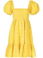 GANNI robe évasée à broderie anglaise - Jaune - thumbnail