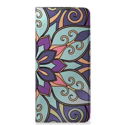 Motorola Moto E20 Smart Cover Purple Flower