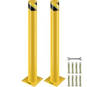 VEVOR 2 stuks 107 cm parkeerveiligheidspaal slagboompaal, 20 x 20 cm slagboom parkeerpaal, parkeerpaal verkeersweg buispaal, geschikt voor binnen- en buitenruimtes, parkeerplaatsen