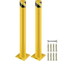 VEVOR 2 stuks 107 cm parkeerveiligheidspaal slagboompaal, 20 x 20 cm slagboom parkeerpaal, parkeerpaal verkeersweg buispaal, geschikt voor binnen- en buitenruimtes, parkeerplaatsen