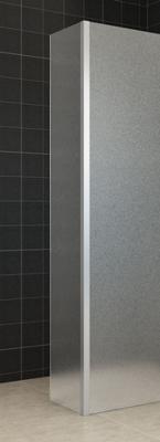 Xellanz Zijpaneel 35 x 200 cm met hoekprofiel voor inloopdouche chroom met 10 mm NANO geheel matglas