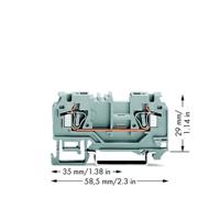 WAGO 880-901/999-940 Doorgangsklem 5 mm Spanveer Toewijzing: L Grijs 100 stuk(s)