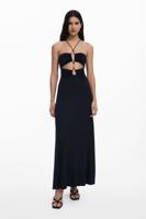 Cut-out halslijn jurk - BLACK - L