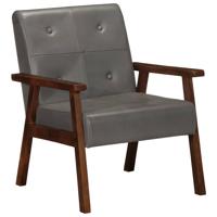 Fauteuil echt leer grijs