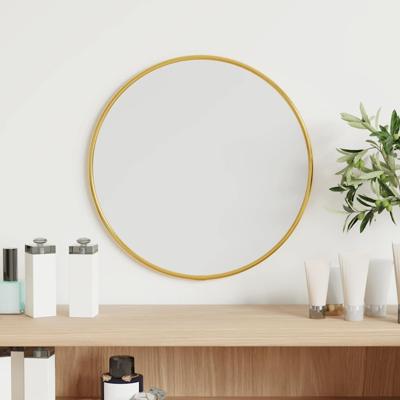 VidaXL Wandspiegel rond ø30 cm goudkleurig