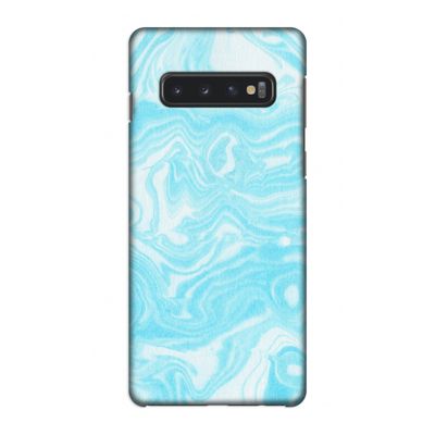 Waterverf blauw: Samsung Galaxy S10 4G Volledig Geprint Hoesje
