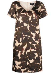 Paule Ka robe courte évasée à motif camouflage - Marron