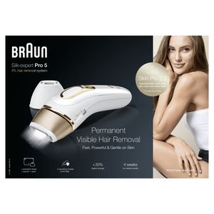 Braun Silk-expert Pro Silk·expert Pro 5 PL5157 IPL Voor Vrouwen, Voor Blijvend Zichtbare Ontharing Thuis, Wit/Goud