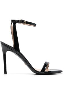 Stuart Weitzman sandales en cuir 110 mm à fini verni - Noir