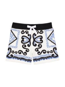 Dolce & Gabbana Kids short en coton à imprimé Marina - Blanc