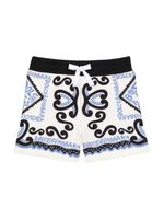 Dolce & Gabbana Kids short en coton à imprimé Marina - Blanc