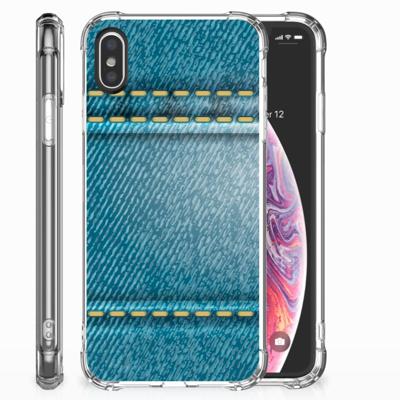 Apple iPhone X | Xs Anti Shock Bumper Case Jeans Apple iPhone X | Xs Anti Shock Bumper Case Jeans
