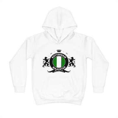 Hoodie regular wit - kids - Het wapen van Rotterdam - logo voor groot