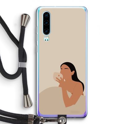 Fresh coffee: Huawei P30 Transparant Hoesje met koord