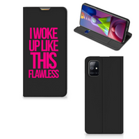Samsung Galaxy M51 Hoesje met tekst Woke Up - Origineel Cadeau Zelf Maken - thumbnail