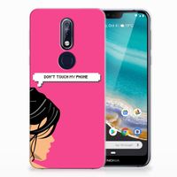 Nokia 7.1 Silicone-hoesje Woman Don't Touch My Phone - thumbnail