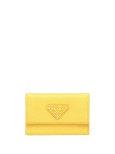 Prada porte-monnaie en cuir Saffiano - Jaune