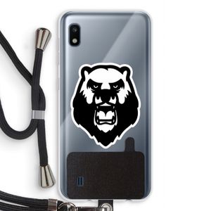 Angry Bear (white): Samsung Galaxy A10 Transparant Hoesje met koord