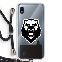 Angry Bear (white): Samsung Galaxy A10 Transparant Hoesje met koord
