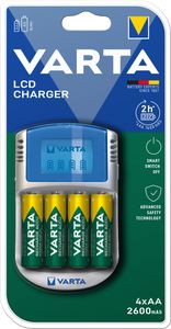 Varta LCD Charger 4x5716 & 12V & USB Batterijlader NiMH AAA (potlood), AA (penlite)