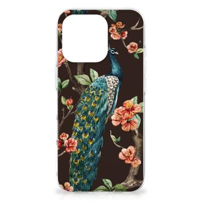 iPhone 16 Pro Max | TPU Hoesje | Pauw met Bloemen iPhone 16 Pro Max | TPU Hoesje | Pauw met Bloemen