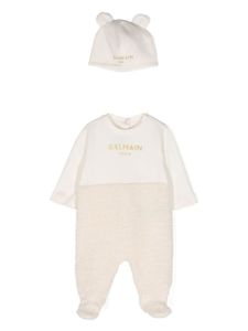 Balmain Kids trousseau de naissance à logo imprimé - Tons neutres