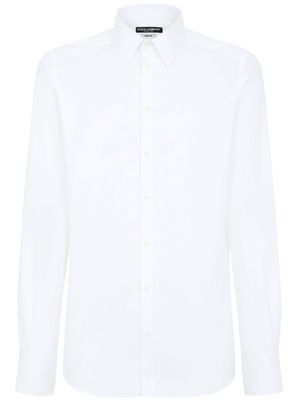 Dolce & Gabbana chemise en coton à col pointu - Blanc