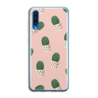 Cactusprint roze: Samsung Galaxy A50 Transparant Hoesje