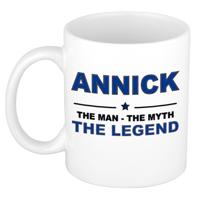 Annick cadeau mok - man myth legend - naam koffiemok / beker - wit en blauw - 300 ml