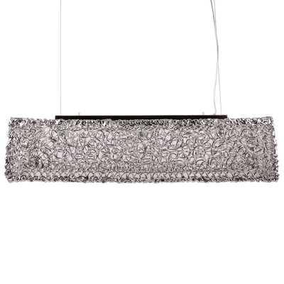 Hanglamp Trento 100 cm 3 Lichts Zilver Modern Hanglamp Trento 100 cm 3 Lichts Zilver Modern