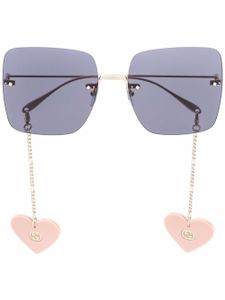 Gucci Eyewear lunettes de soleil à monture carrée oversize - Bleu