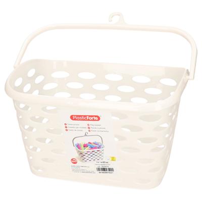 Plasticforte Wasknijpersmandje - ophangen - 26x15x21 cm - creme wit - kunststof Plasticforte Wasknijpersmandje - ophangen - 26x15x21 cm - creme wit - kunststof