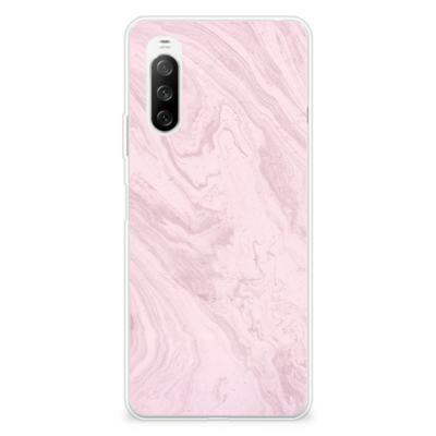Sony Xperia 10 III | TPU | Siliconen hoesje | Marble Pink - Origineel Cadeau Vriendin