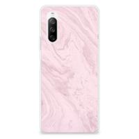 Sony Xperia 10 III | TPU | Siliconen hoesje | Marble Pink - Origineel Cadeau Vriendin