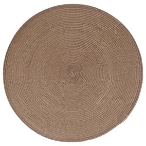 Ronde placemat gevlochten kunststof taupe 38 cm - Placemats