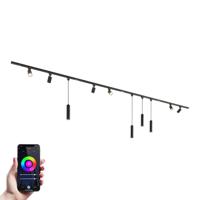 Taros Railverlichting Pakket - Recht - 4x 1 m rail - 6 railspots - 4 hanglamp - Incl. RGBWW GU10 - IP20 - Modulair - 230V