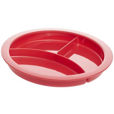 3-vaks bord met hoge rand en zuignap | Kies uw kleur : Rood