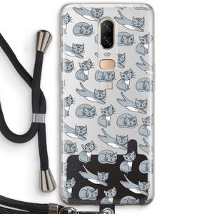 Poezen: OnePlus 6 Transparant Hoesje met koord