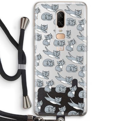 Poezen: OnePlus 6 Transparant Hoesje met koord