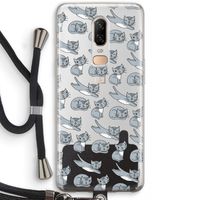 Poezen: OnePlus 6 Transparant Hoesje met koord