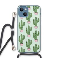 Cactus Lover: iPhone 13 Transparant Hoesje met koord