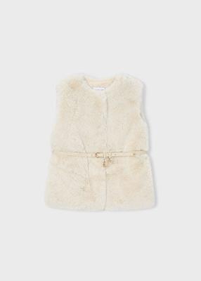 Mayoral winter vest meisjes - zand - met riem