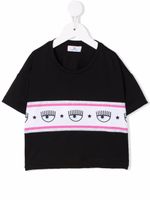 Chiara Ferragni Kids t-shirt à bande logo - Noir - thumbnail