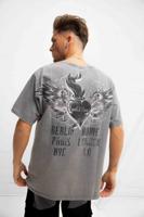 Couture Club Flaming Heart World Tour Graphic T-Shirt Heren Grijs - Maat M - Kleur: Grijs | Soccerfanshop