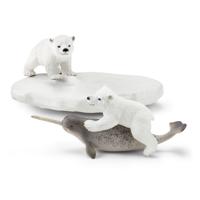 Schleich Wild Life - IJsberen glijfeestje speelfiguur - thumbnail