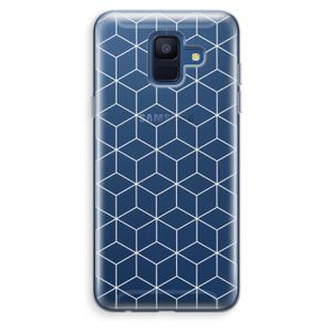 Zwart-witte kubussen: Samsung Galaxy A6 (2018) Transparant Hoesje