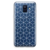 Zwart-witte kubussen: Samsung Galaxy A6 (2018) Transparant Hoesje