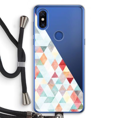 Gekleurde driehoekjes pastel: Xiaomi Mi Mix 3 Transparant Hoesje met koord