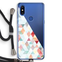 Gekleurde driehoekjes pastel: Xiaomi Mi Mix 3 Transparant Hoesje met koord