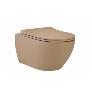 GO by Van Marcke wandtoilet - 53x36x35cm - met softclose & quickrelease zitting - porselein mat latte